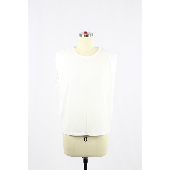 NWOT Aritzia WILFRED Flight White Relux Jersey Muscle Tank T-Shirt, Size XXS - Picture 1 of 14